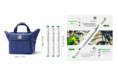 Limited edition marker set with metallic finish, premium packaging, luxury presentation with elegant background